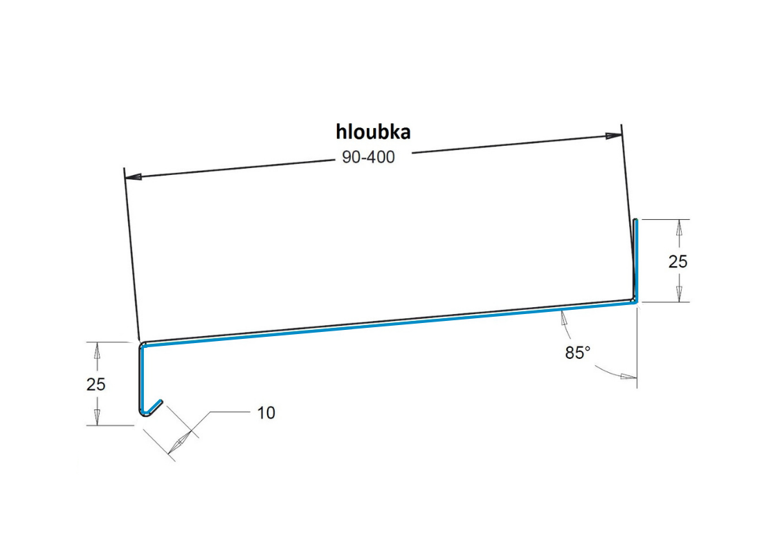 ohýbané parapety  schema